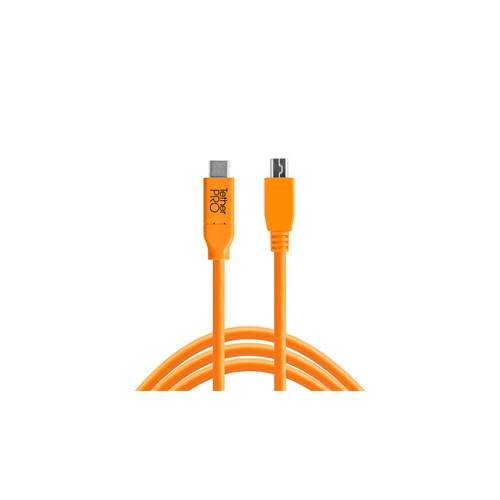 CUC2415-ORG_TetherPro_USB-C_to_2.0_Mini-B_5-Pin_15_ORG